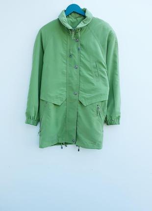 Красивая куртка парка большой размер цвета зеленого яблока2 фото