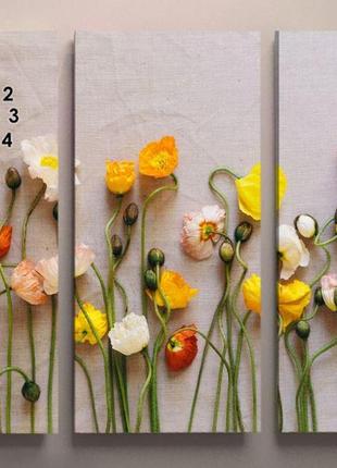 Годинник модульні настінні малюнок квіти