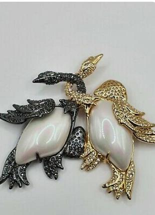 Alexis bittar брошь пара лебедей