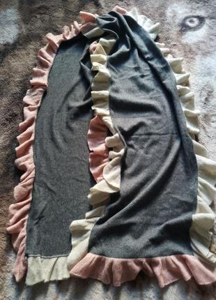 Modissa стильный кашемировый шарф кашемир шелк с рюшами3 фото