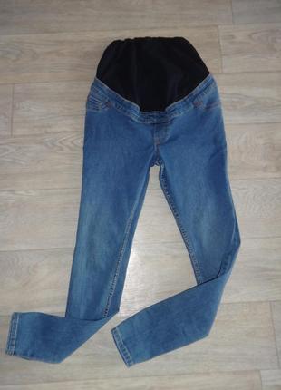 Фирменные классные синие скинни джинсы для беременных 44 46 s m 27/282 фото