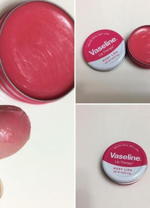 Бальзам для губ "троянда" vaseline lip therapy rose3 фото