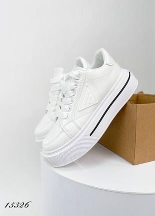 Кросівки на високій подошві білі кроссовки кеды белые на высокой подошве трендовые эко кожа5 фото