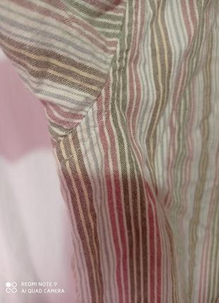 Т21. хлопковая добротная мужская рубашка в полоску с короткими рукавами индийский хлопок бавовна2 фото