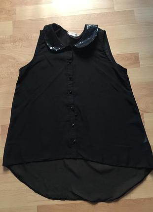 Блуза топ сорочка з комірцем з паєток