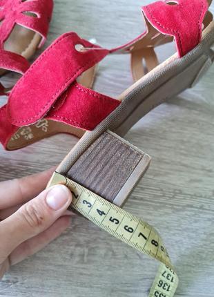 Босоніжки сандалі шльопанці замшеві червоні gabor10 фото