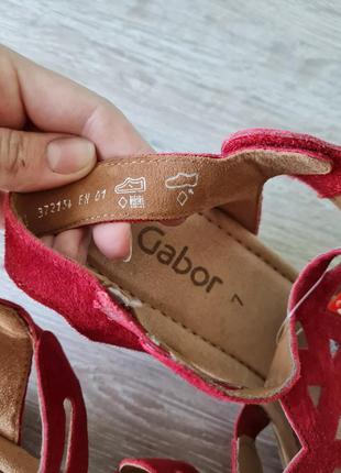 Босоніжки сандалі шльопанці червоні замшеві gabor5 фото