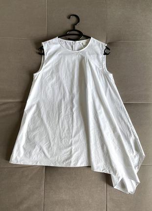 Стильна асиметрична біла блуза туніка cos1 фото