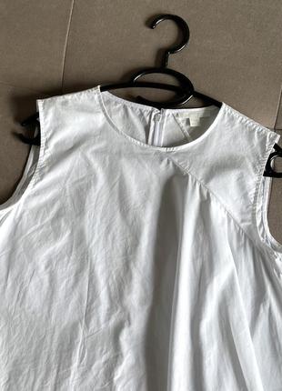Стильна асиметрична біла блуза туніка cos4 фото