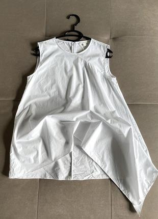 Стильная асимметричная белая блуза туника cos5 фото