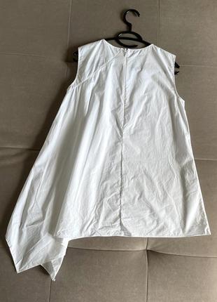 Стильна асиметрична біла блуза туніка cos9 фото