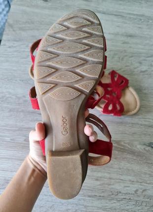 Босоніжки сандалі шльопанці замшеві червоні gabor3 фото
