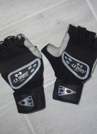 Шикарні спортивні рукавички c p sports ,натуральна шкіра3 фото