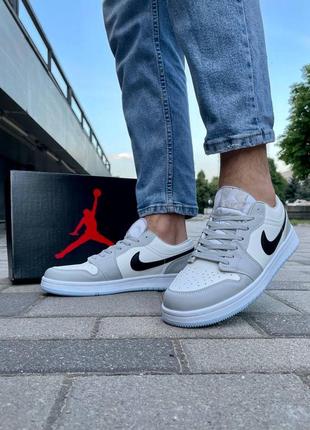 Чоловічі шкіряні кросівки nike air jordan 1 #найк