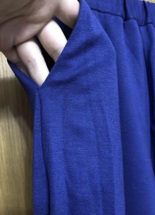 Новый синий трикотажный костюм с брюками 46-50 р ручная работа3 фото