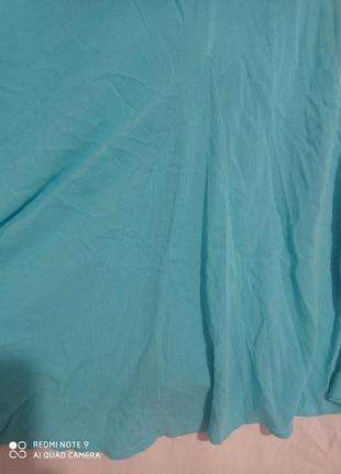 33 вискозная красивая воздушная пышная лёгкая бирюзовая морской волны длинная юбка вискоза бирюза4 фото