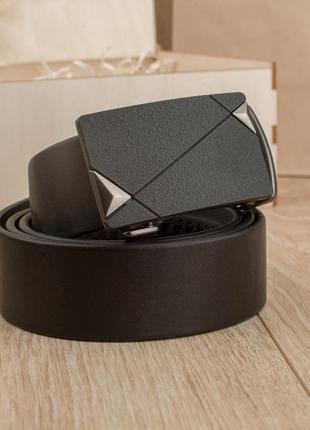 Чоловічий шкіряний ремінь із пряжкою автомат leather collection (lc001)