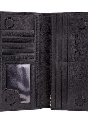 Мужской кожаный бумажник на магните (52) black4 фото