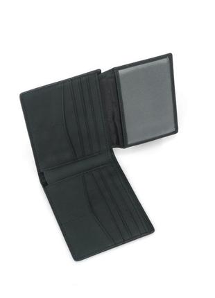 Мужское кожаное портмоне leather collection (2763 black) rfid защита4 фото