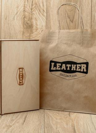 Чоловічий подарунковий набір leather collection (затиск і ремінь автомат)5 фото