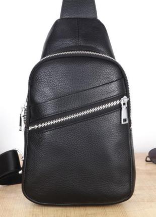 Чоловіча сумка на груди (слінг) leather collection (9913)