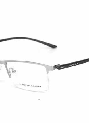 Мужская полуободковая оправа porsche design p-8838 silver