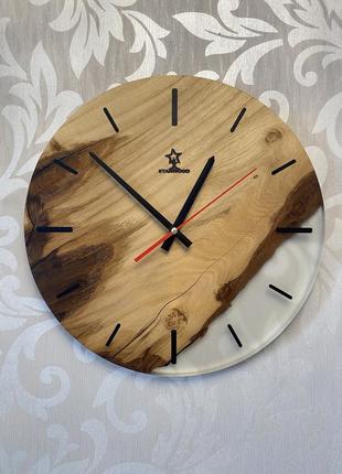 Настінний годинник starwood акація з прозорою епоксидною смолою (sw045/4)