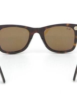 Мужские солнцезащитные очки в стиле ray ban wayfarer 2140-902/57 lux4 фото