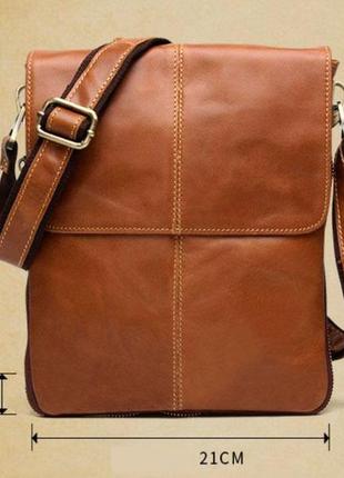 Чоловіча шкіряна сумка планшетка leather collection (372) коричнева3 фото