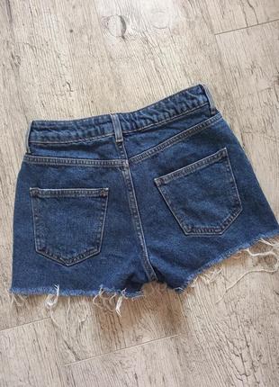 Джинсові шорти на дівчинку-підлітка висока посадка короткі рвані / джинсовые шорты7 фото