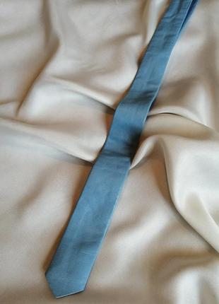 Блакитна шкіряна краватка2 фото