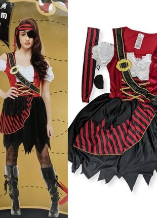 Женский костюм платье пирата . карнавальный костюм пиратка разбойница1 фото