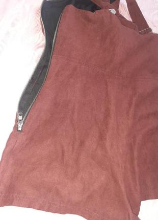Комбінезон колір бордо тканина під замш"на молнії2 фото