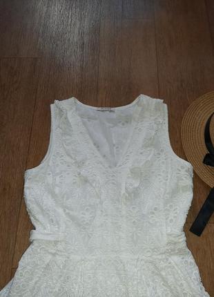 Сукня біле літнє бавовняна з прошвы2 фото