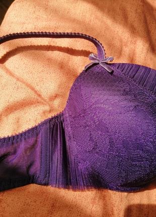 Шикарний фіолетовий бюстгальтер ажурний ліфчик 75с4 фото