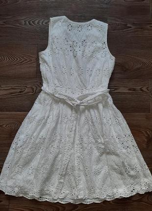 Сукня біле літнє бавовняна з прошвы5 фото