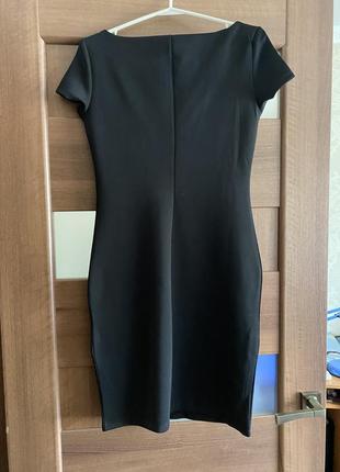 Класична сукня футляр oodji, базова ділова сукня, маленьке чорне плаття, базова плаття футляр, офісне плаття3 фото