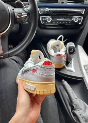 Жіночі кросівки nike sb dunk x off white silver3 фото