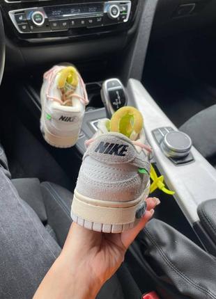 Жіночі кросівки nike sb dunk x off white grey pink5 фото