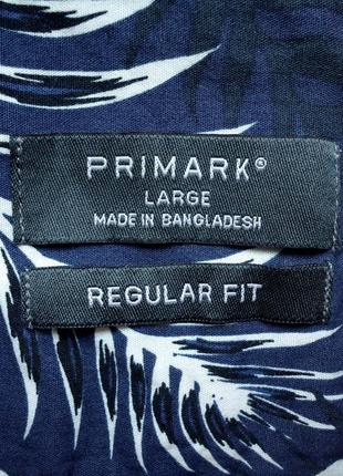 Рубашка  гавайская primark reg fit cotton гавайка (l)4 фото