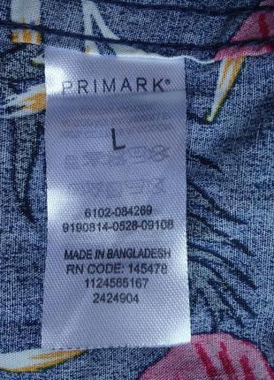 Рубашка  гавайская primark reg fit cotton гавайка (l)6 фото