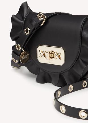 Сумка шкіряна red valentino rock ruffles belt bag натуральна шкіра з оборками сумка кожаная