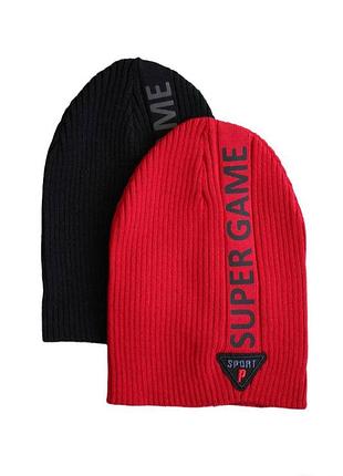 Шапка однотонная одинарная "super game" для мальчика (50 см.)  nikola 4820000350136