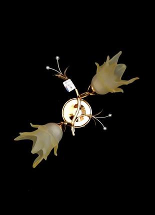 Люстра з поворотними плафонами на 2 лампи — можливий монтаж на стіну як бра3 фото