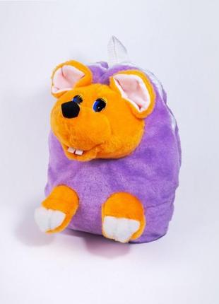 Рюкзак дитячий zolushka мишка 32 см бузково-жовтогарячий