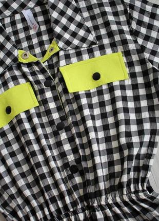 Сукня в квадратики з салатовим для дівчинки (140 див.) locoloco 21250007756233 фото
