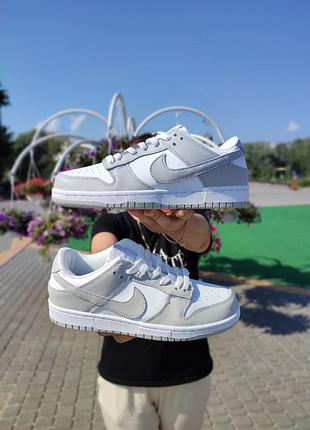 Кроссовки nike sb dunk white grey огромный выбор обуви