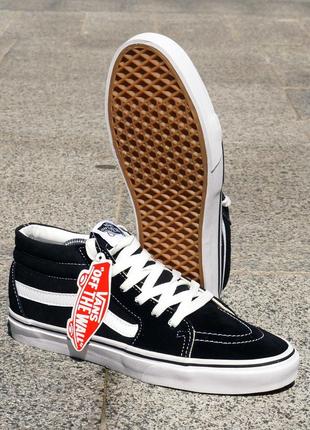 Vans old school высокие кроссовки кеды черные черно-белые3 фото