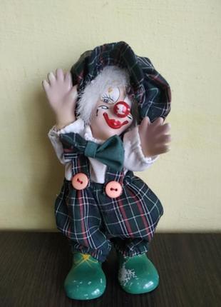 Порцелянова лялька- клоун цирковий колекційна лялька антикваріат