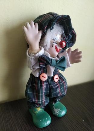Порцелянова лялька- клоун цирковий колекційна лялька антикваріат